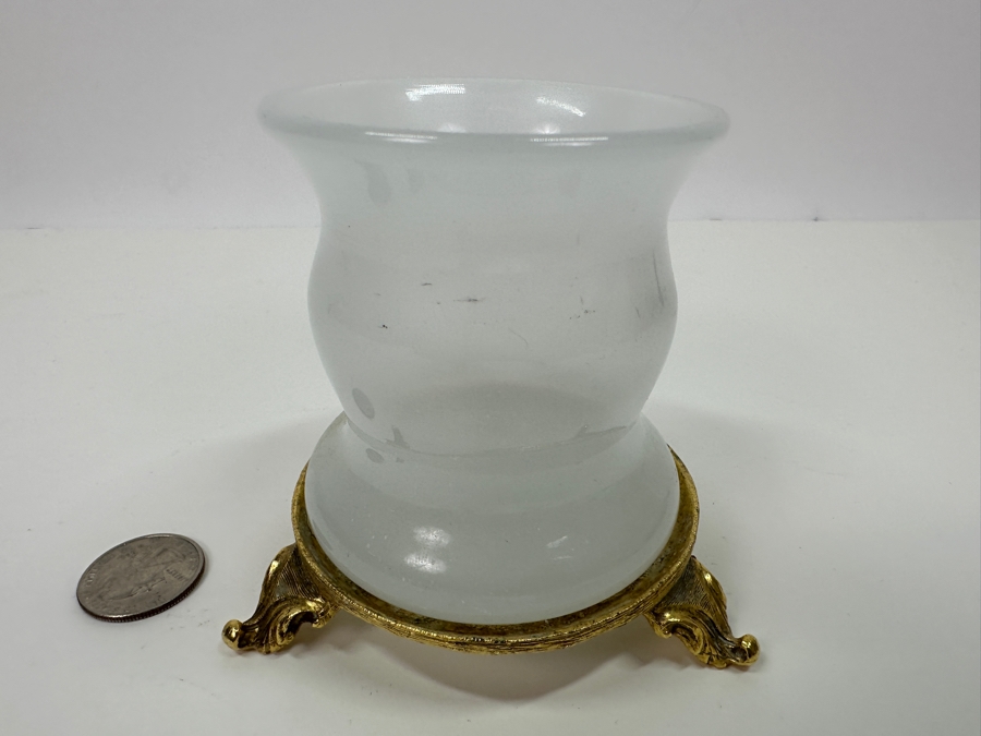 Antique Opaline Glass: White Cup 3.75'H Appraised $35 [Photo 2]