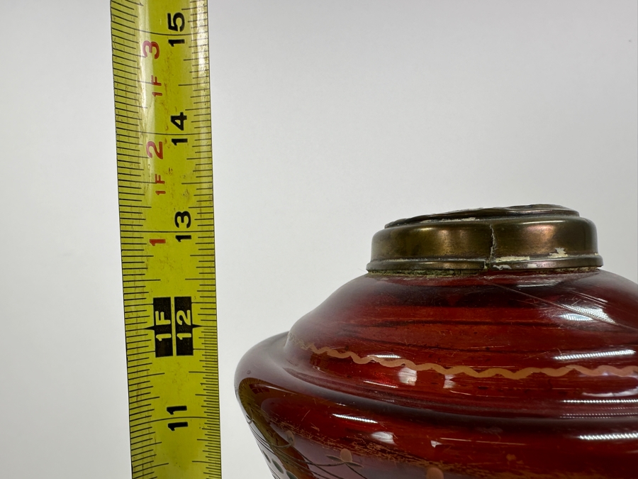 Vintage Ruby Red Glass Lamp Base 13'H [Photo 9]