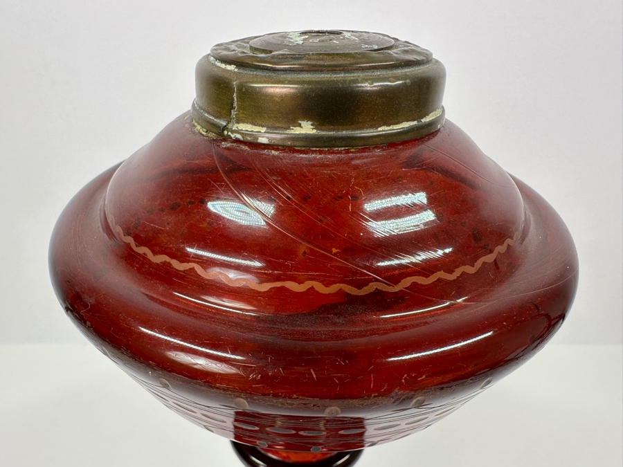 Vintage Ruby Red Glass Lamp Base 13'H [Photo 6]