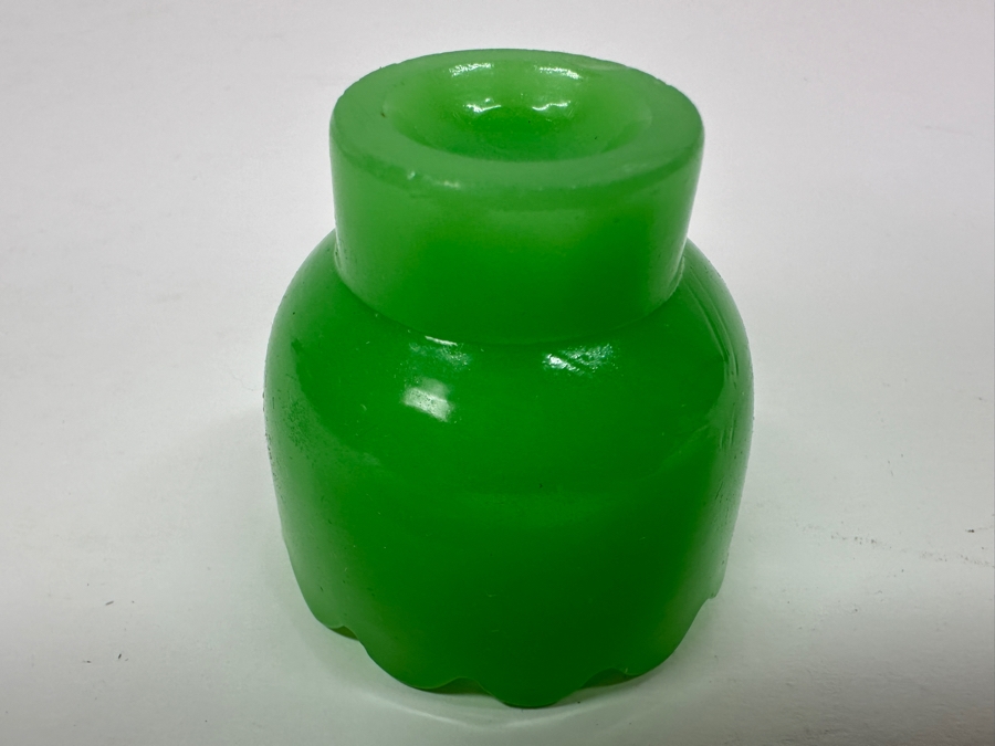 Antique Opaline Glass: Green Egg Cup 2'H [Photo 8]