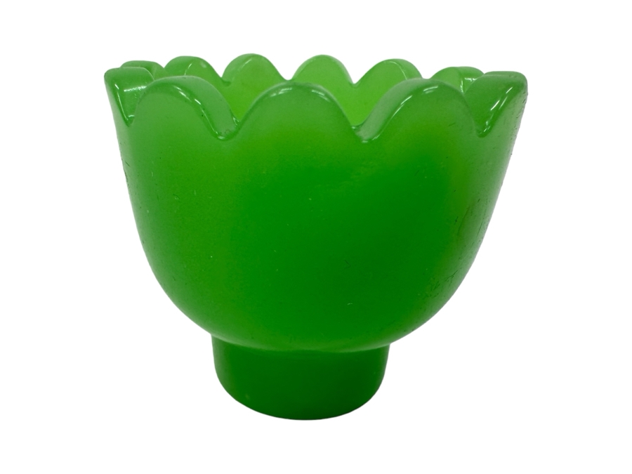 Antique Opaline Glass: Green Egg Cup 2'H