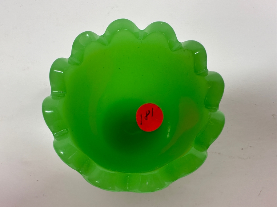 Antique Opaline Glass: Green Egg Cup 2'H [Photo 7]