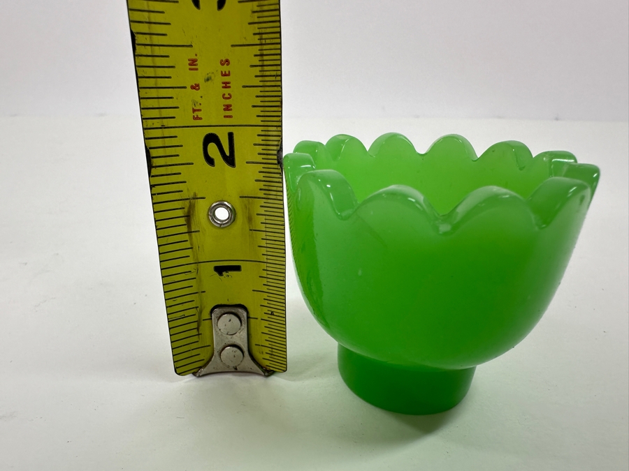 Antique Opaline Glass: Green Egg Cup 2'H [Photo 9]