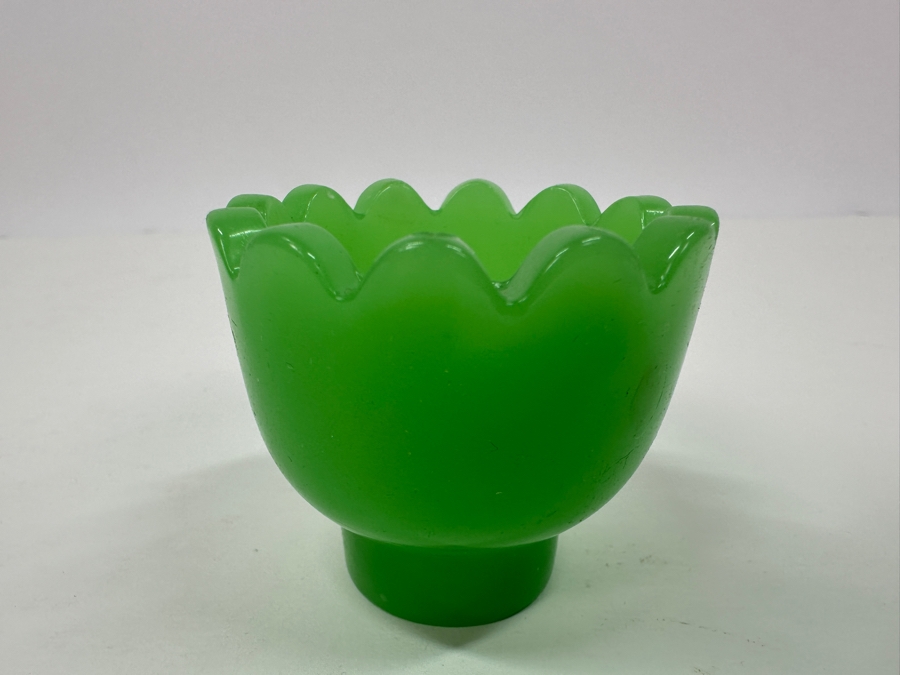 Antique Opaline Glass: Green Egg Cup 2'H [Photo 3]