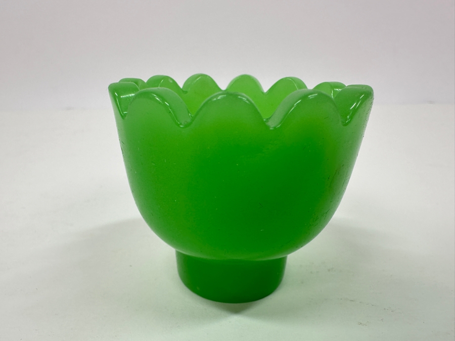 Antique Opaline Glass: Green Egg Cup 2'H [Photo 4]