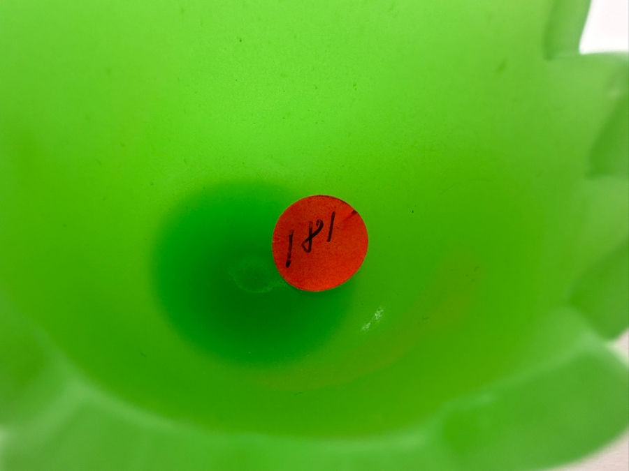 Antique Opaline Glass: Green Egg Cup 2'H [Photo 6]