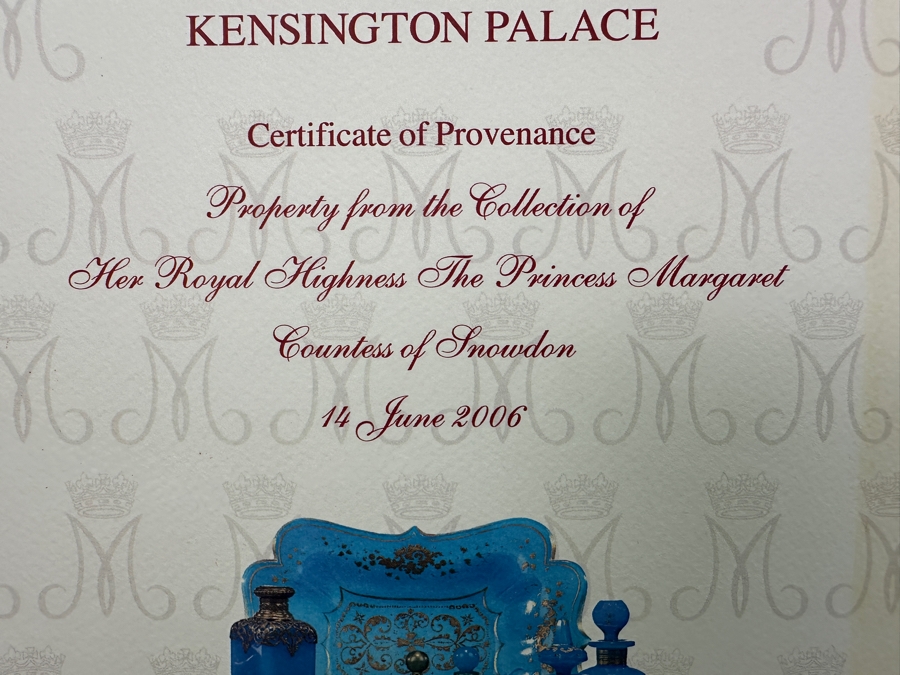 Antique Opaline Glass: Property From The Collection Of Her Royal Highness The Princess Margaret, Countess Of Snowdon Blue Opaline Glass Collection Originally Auctioned By Christies On June 14, 2006 Comes With Cert & Auction Catalog - See Photos [Photo 18]