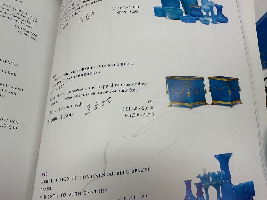 Antique Opaline Glass: Property From The Collection Of Her Royal Highness The Princess Margaret, Countess Of Snowdon Blue Opaline Glass Collection Originally Auctioned By Christies On June 14, 2006 Comes With Cert & Auction Catalog - See Photos [Photo 23]