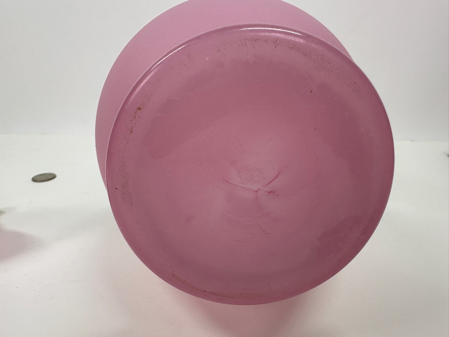 Antique Opaline Glass: Pink And White Lidded Vessel 13.5'H [Photo 8]