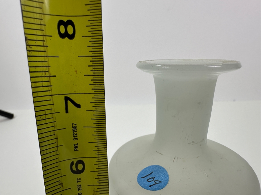 Antique Opaline Glass: White Victorian Bottle White Blue, White & Gold Decor 7.5'H Appraised $85 [Photo 10]