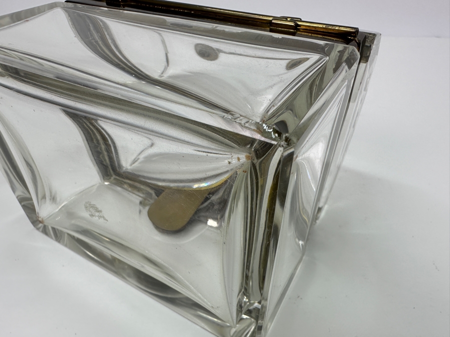 Vintage French Crystal Casket Jewelry Box With Bronze Mounts And Handle Chip On Back Corner 5.75'W X 4.25'D X 6'H Estimate $1,200 [Photo 14]