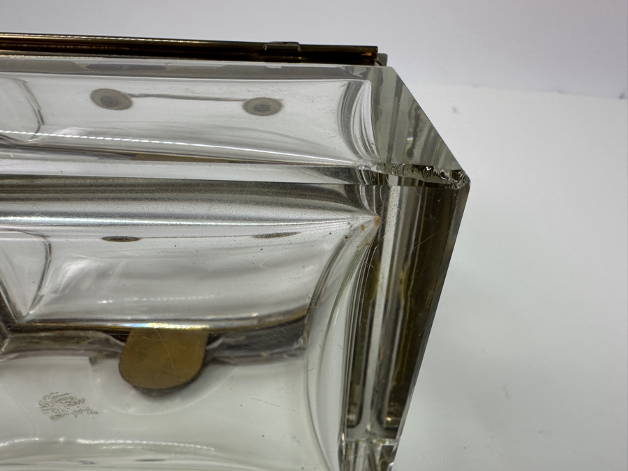 Vintage French Crystal Casket Jewelry Box With Bronze Mounts And Handle Chip On Back Corner 5.75'W X 4.25'D X 6'H Estimate $1,200 [Photo 13]