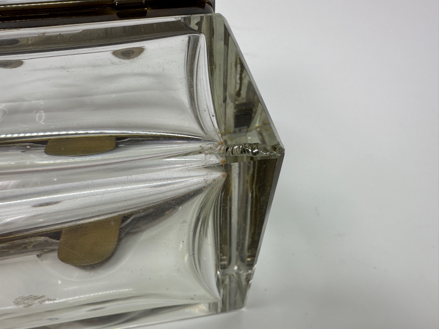 Vintage French Crystal Casket Jewelry Box With Bronze Mounts And Handle Chip On Back Corner 5.75'W X 4.25'D X 6'H Estimate $1,200 [Photo 12]