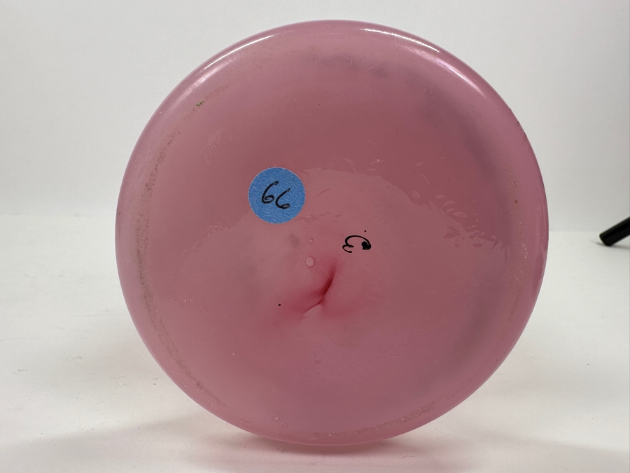 Antique Opaline Glass: Pink Vase With Black & Gold Decor 13.75'H Appraised $300 [Photo 9]