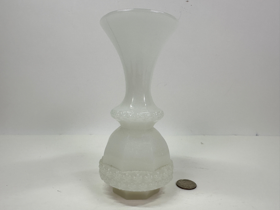 Antique Opaline Glass: White Vase 7.25'H Appraised $125 [Photo 4]