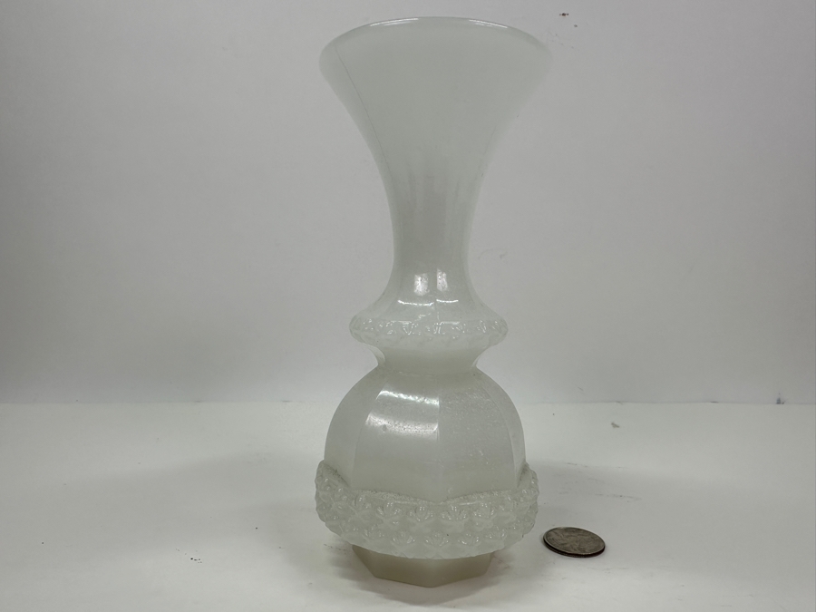 Antique Opaline Glass: White Vase 7.25'H Appraised $125 [Photo 2]