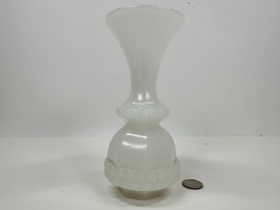 Antique Opaline Glass: White Vase 7.25'H Appraised $125 [Photo 3]