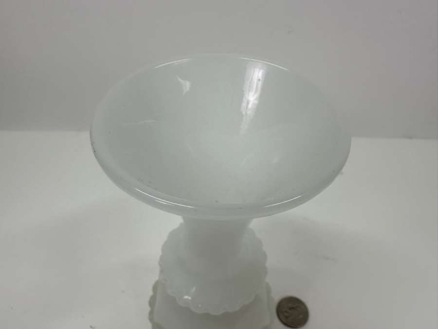 Antique Opaline Glass: White Vase 7.25'H Appraised $125 [Photo 6]