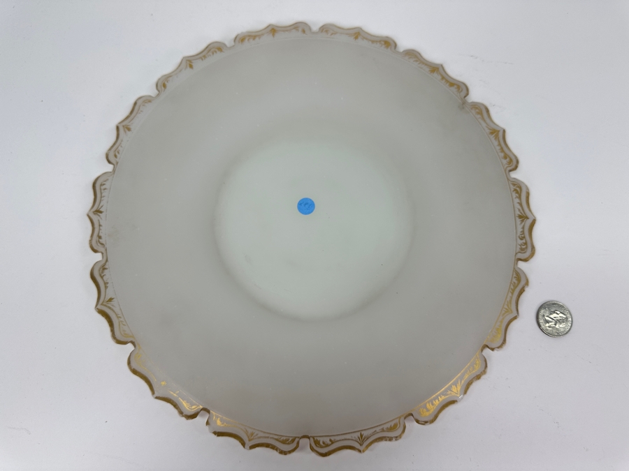 Antique Opaline Glass: White Biedermeier Pear Shaped Punch Bowl With Underplate Chips In Underplate 12'W X 14'H [Photo 17]