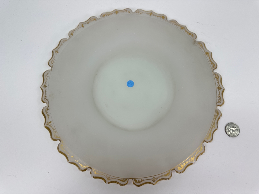 Antique Opaline Glass: White Biedermeier Pear Shaped Punch Bowl With Underplate Chips In Underplate 12'W X 14'H [Photo 18]