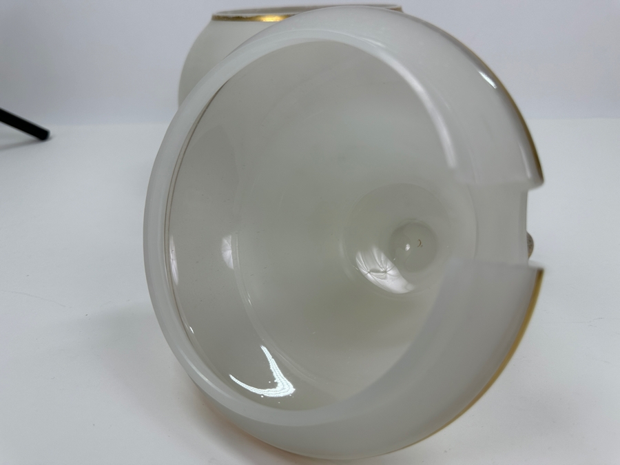Antique Opaline Glass: White Biedermeier Pear Shaped Punch Bowl With Underplate Chips In Underplate 12'W X 14'H [Photo 10]