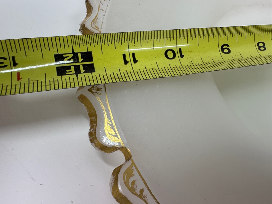 Antique Opaline Glass: White Biedermeier Pear Shaped Punch Bowl With Underplate Chips In Underplate 12'W X 14'H [Photo 24]