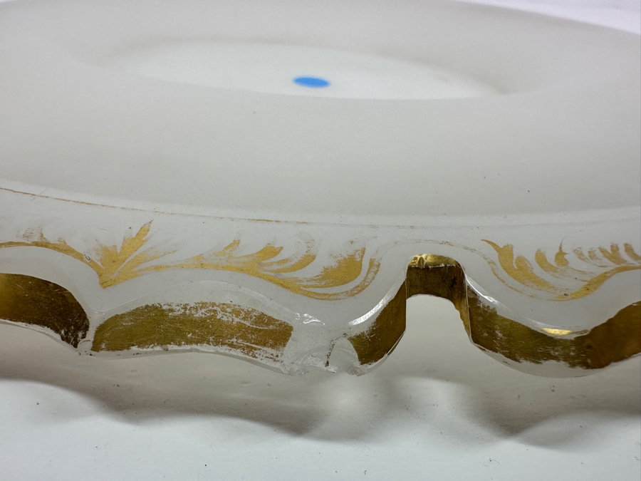 Antique Opaline Glass: White Biedermeier Pear Shaped Punch Bowl With Underplate Chips In Underplate 12'W X 14'H [Photo 21]