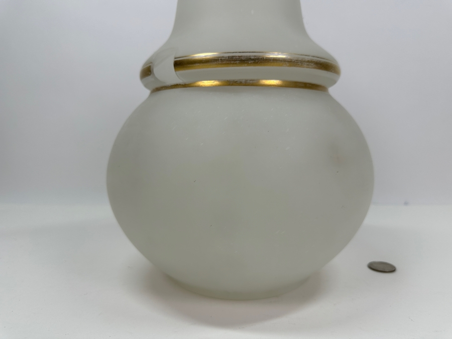 Antique Opaline Glass: White Biedermeier Pear Shaped Punch Bowl With Underplate Chips In Underplate 12'W X 14'H [Photo 6]