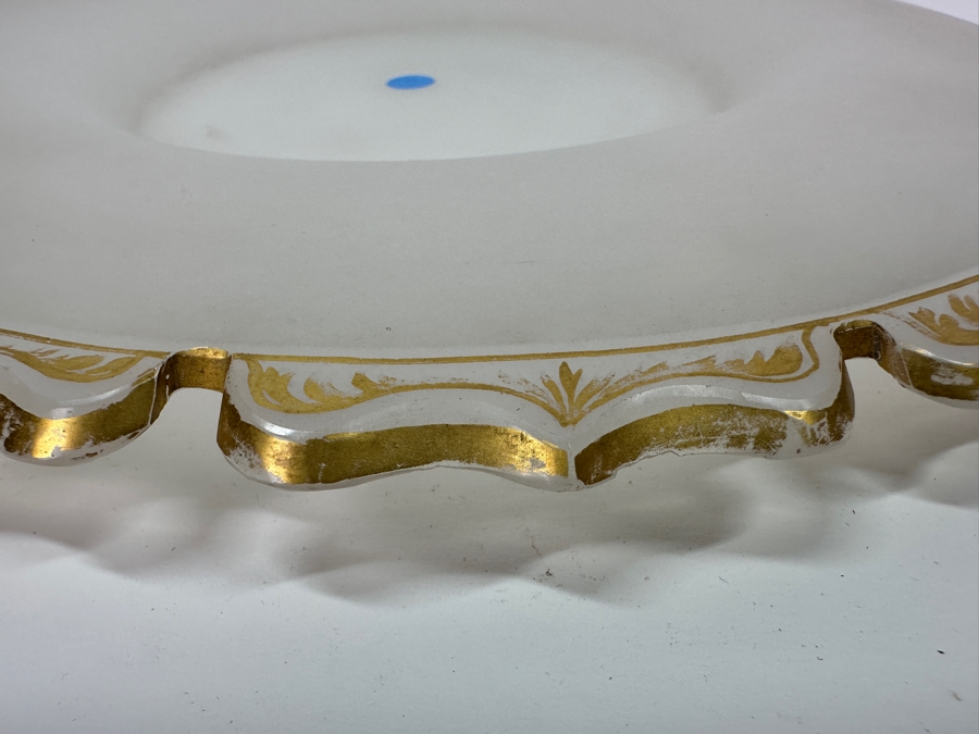 Antique Opaline Glass: White Biedermeier Pear Shaped Punch Bowl With Underplate Chips In Underplate 12'W X 14'H [Photo 19]