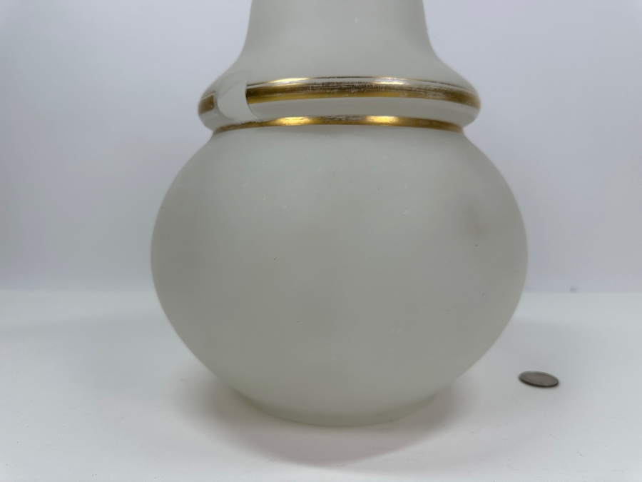 Antique Opaline Glass: White Biedermeier Pear Shaped Punch Bowl With Underplate Chips In Underplate 12'W X 14'H [Photo 7]