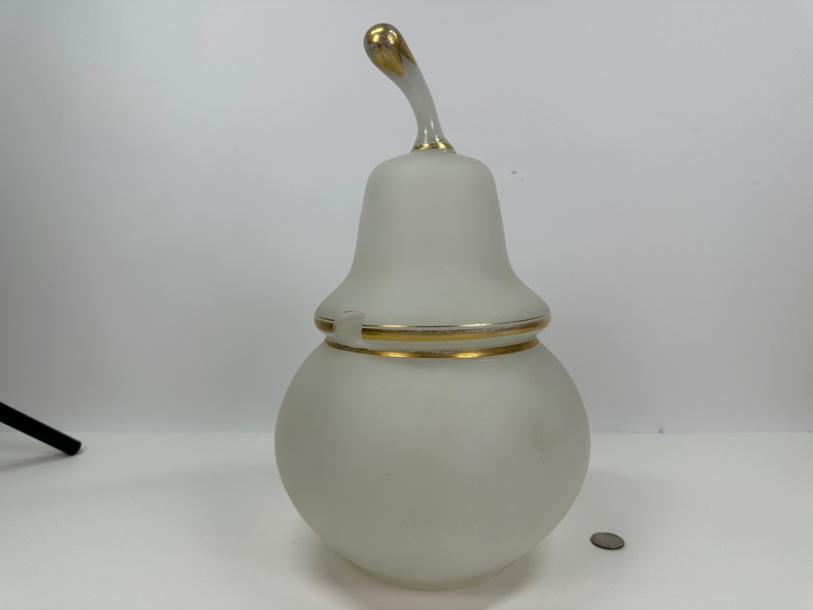 Antique Opaline Glass: White Biedermeier Pear Shaped Punch Bowl With Underplate Chips In Underplate 12'W X 14'H [Photo 8]