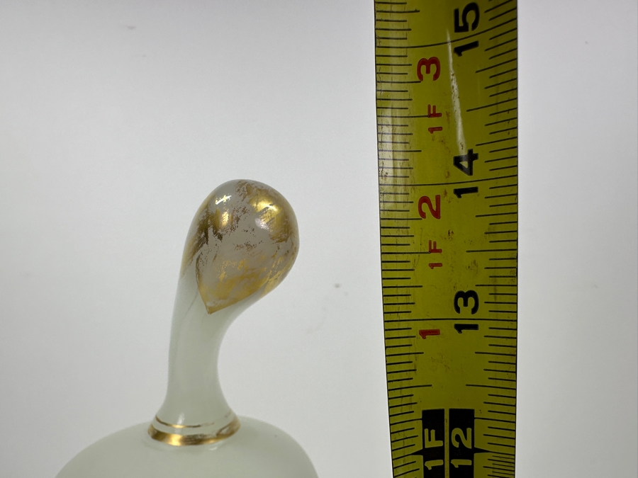 Antique Opaline Glass: White Biedermeier Pear Shaped Punch Bowl With Underplate Chips In Underplate 12'W X 14'H [Photo 14]