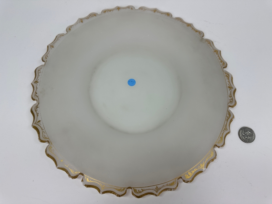 Antique Opaline Glass: White Biedermeier Pear Shaped Punch Bowl With Underplate Chips In Underplate 12'W X 14'H [Photo 15]