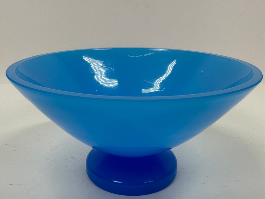 Vintage 1940 Opaline Glass: Blue Footed Bowl 6.5'W X 3.25'H Appraised $55 [Photo 7]