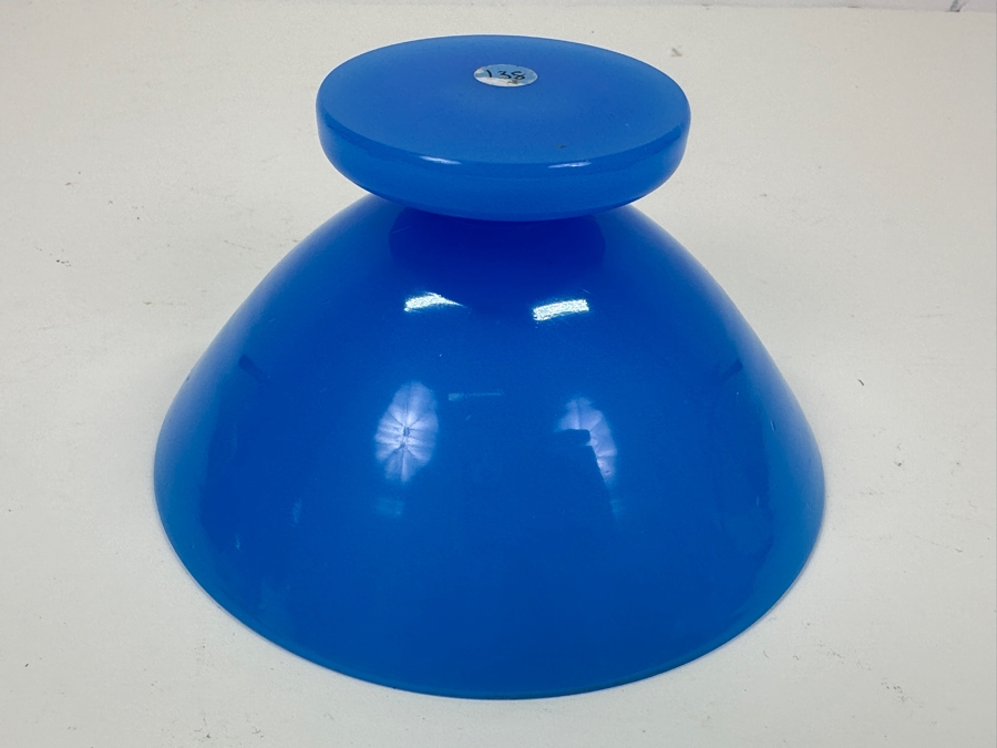 Vintage 1940 Opaline Glass: Blue Footed Bowl 6.5'W X 3.25'H Appraised $55 [Photo 8]