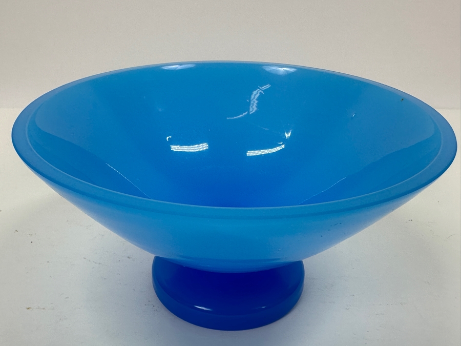 Vintage 1940 Opaline Glass: Blue Footed Bowl 6.5'W X 3.25'H Appraised $55 [Photo 6]