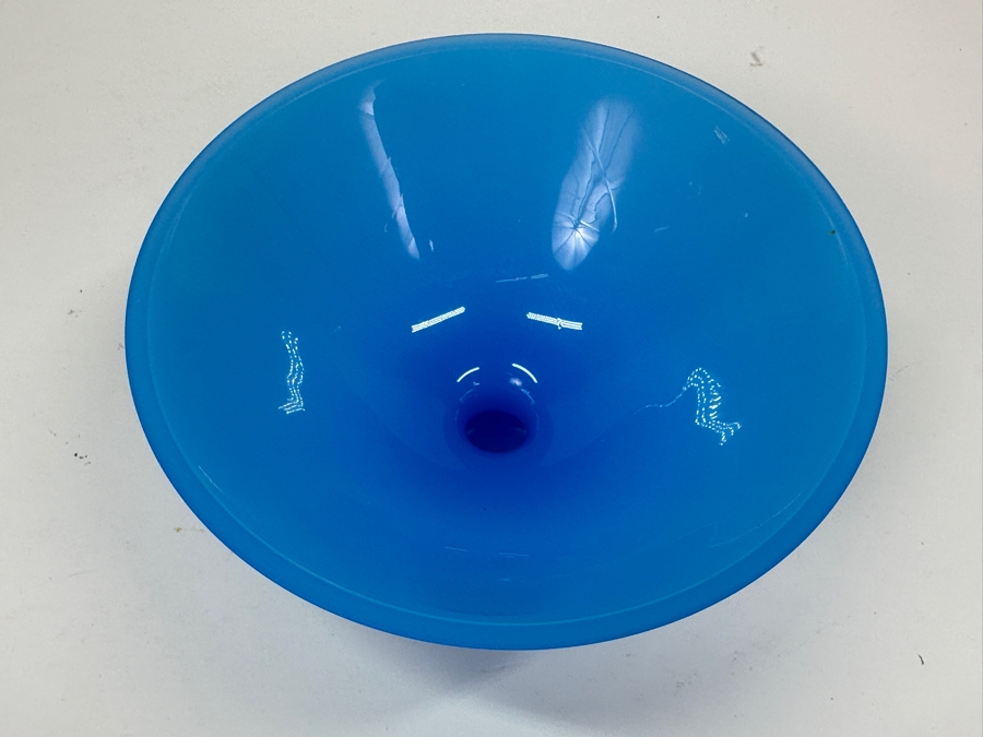 Vintage 1940 Opaline Glass: Blue Footed Bowl 6.5'W X 3.25'H Appraised $55 [Photo 4]