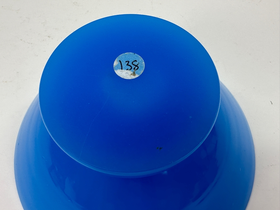 Vintage 1940 Opaline Glass: Blue Footed Bowl 6.5'W X 3.25'H Appraised $55 [Photo 9]