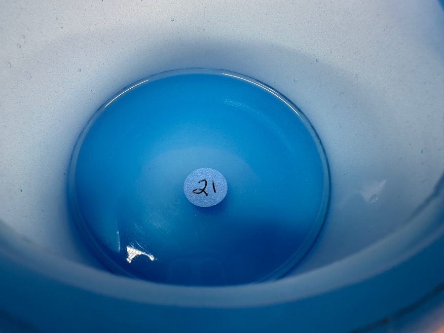 Vintage Mid-Century Opaline Glass: Blue Candy Dish With Lid 4.5'W X 4.5'H [Photo 6]