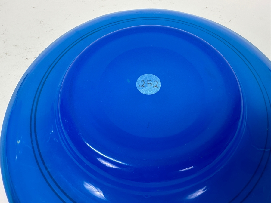 Antique Opaline Glass: Blue Bottle With Underplate 7'W X 7.5'H [Photo 6]