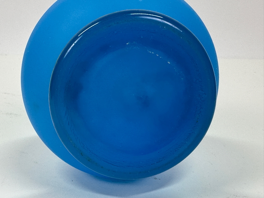 Antique Opaline Glass: Blue Bud Vase 7.5'H [Photo 7]
