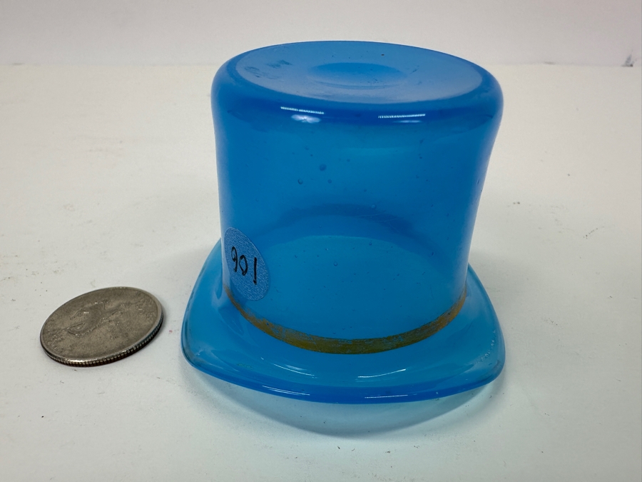 Antique Opaline Glass: Blue High Hat 1.75'H Appraised $100 [Photo 6]