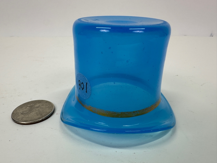 Antique Opaline Glass: Blue High Hat 1.75'H Appraised $100 [Photo 5]