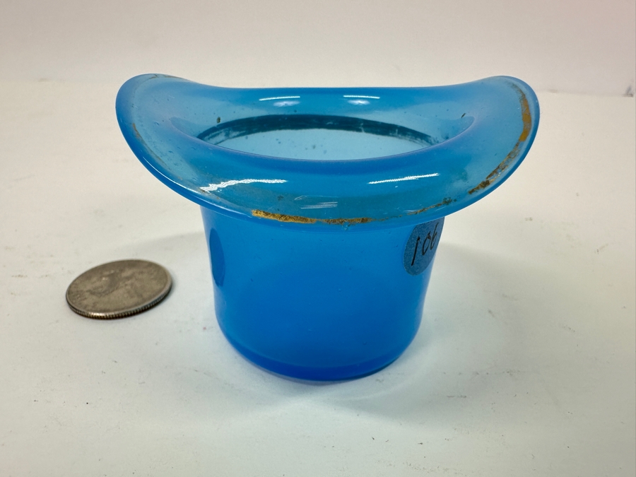 Antique Opaline Glass: Blue High Hat 1.75'H Appraised $100 [Photo 4]