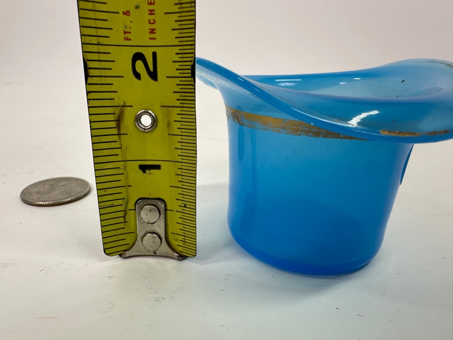 Antique Opaline Glass: Blue High Hat 1.75'H Appraised $100 [Photo 7]