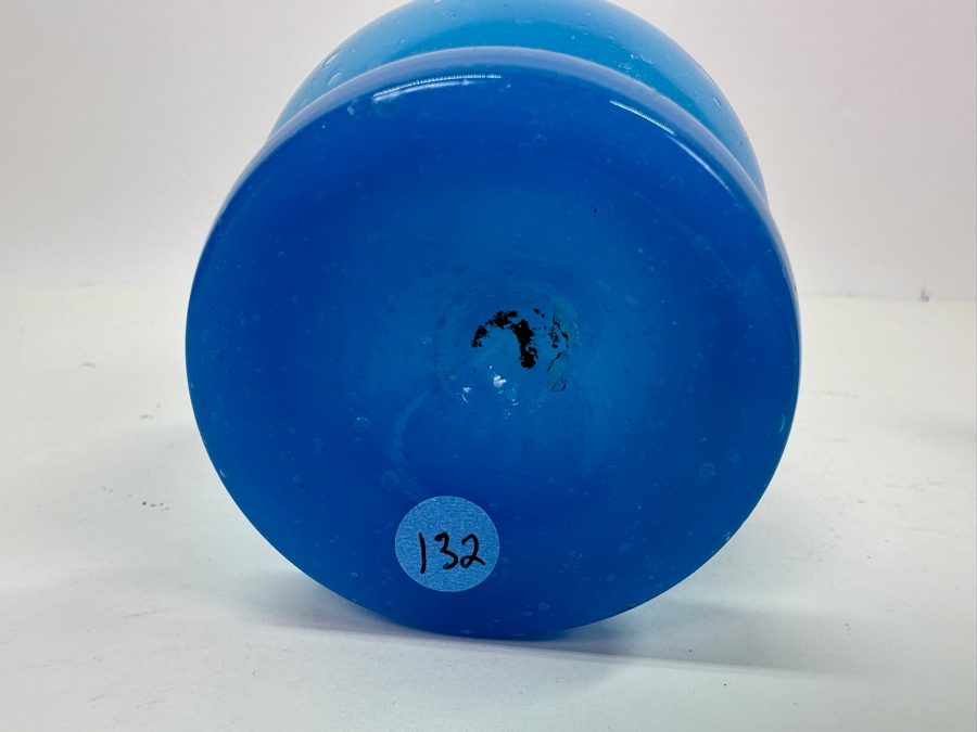 Antique Opaline Glass: Blue Victorian Bottle With Stopper 8.75'H Appraised $75 [Photo 7]