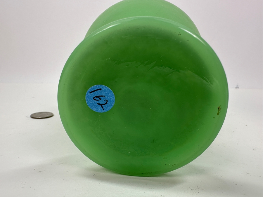 Antique Opaline Glass: Green Vase With Gold Decor 10'H Appraised $110 [Photo 5]