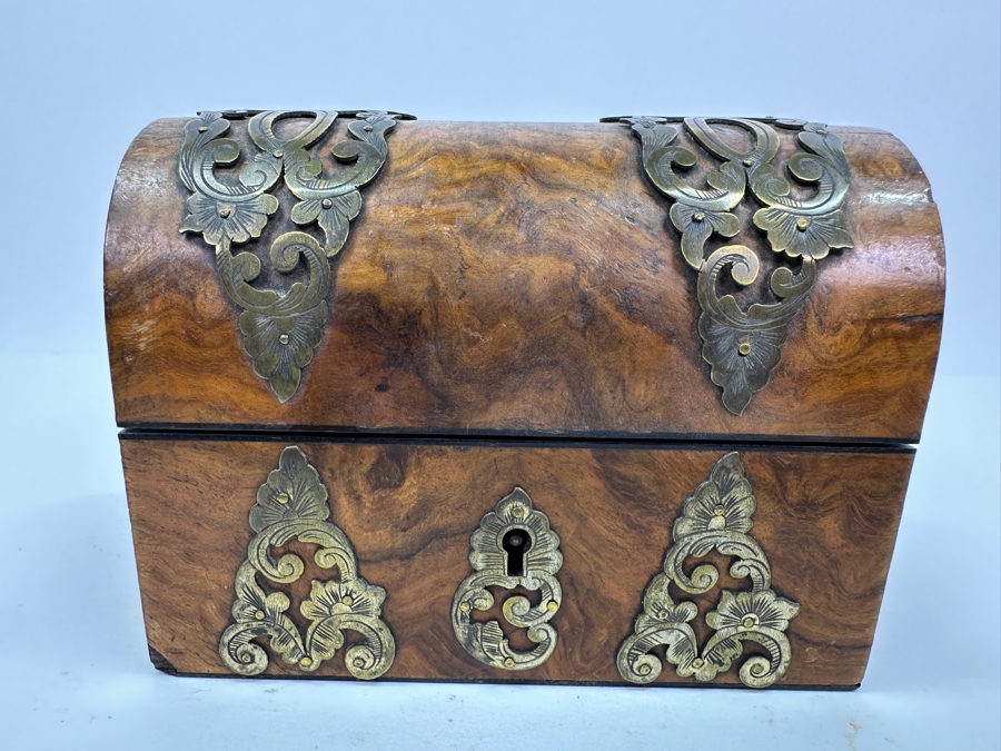 Antique Opaline Glass: Stunning Pair Of Blue Eglomise Dore Perfume Bottles 2.75'H With Hand Crafted Wooden Storage Display Box Client Paid $720 [Photo 14]