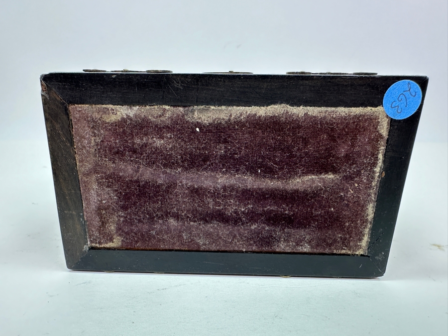 Antique Opaline Glass: Stunning Pair Of Blue Eglomise Dore Perfume Bottles 2.75'H With Hand Crafted Wooden Storage Display Box Client Paid $720 [Photo 16]