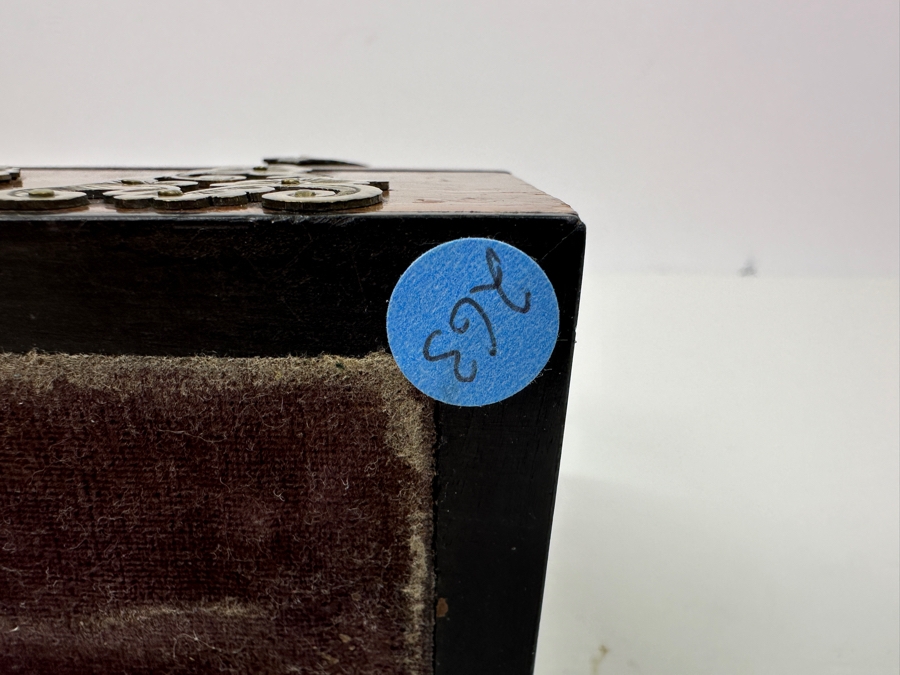 Antique Opaline Glass: Stunning Pair Of Blue Eglomise Dore Perfume Bottles 2.75'H With Hand Crafted Wooden Storage Display Box Client Paid $720 [Photo 17]